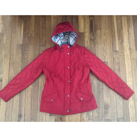 Barbour Jackets & Blazers - Barbour Millfire Tartan Quilted Jacket Coat Red LQU0665 UK 14 US Size 10